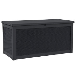 Boîte de rangement extérieure en résine imperméable et verrouillable de 260 gallons