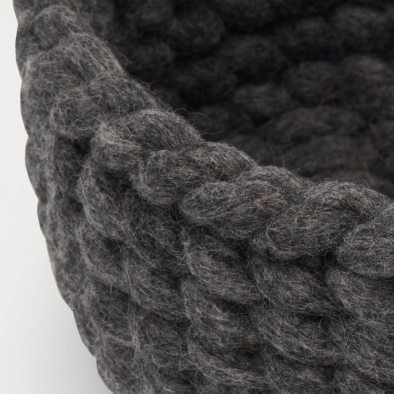  Panier décoratif en laine feutrée à la main MODWOOL 10 po (gris), Gris