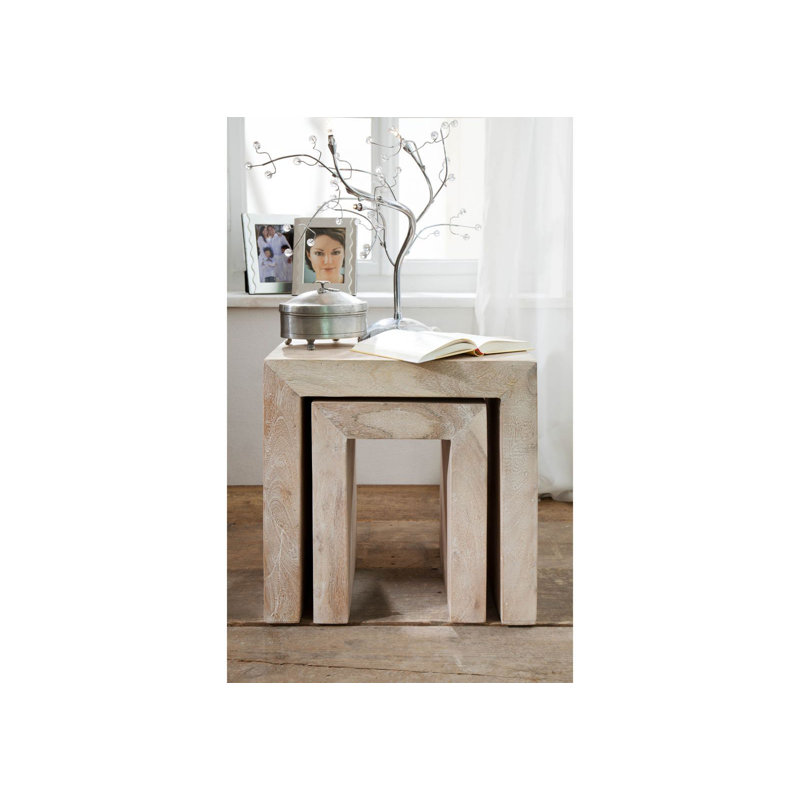 Nature Solid Wood Sled Nesting Tables