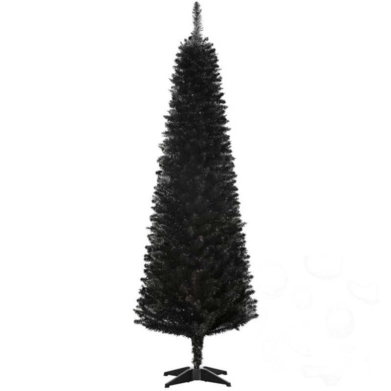 6ft Slim Xmas Tree with Plastic Stand, 6' H