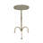 Eisenman Alisier 11.5" W Round Griege Iron Pedestal Side Table, Antique Gold-133430805