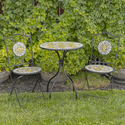 Santa Fe II Three Piece Mosaic Bistro Set