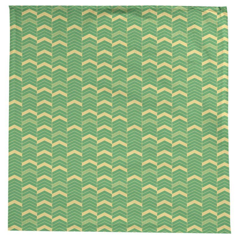 Stephenie Lined Chevrons Tablecloth, Green/Yellow