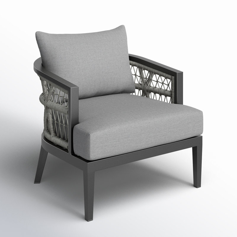 Chaise de patio avec coussins Evalyn