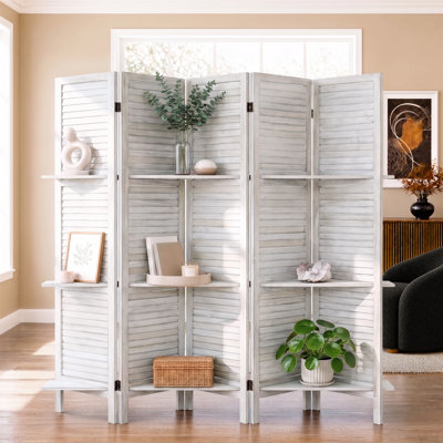 Double-Side Room Divider with Shelves for Room Separation