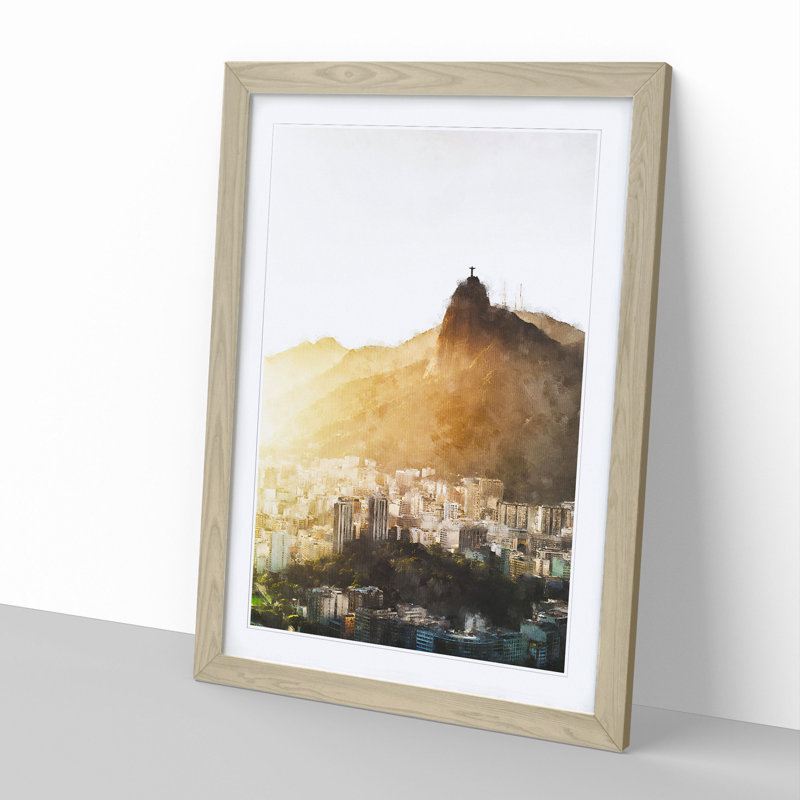 Christ the Redeemer in Rio Vol.3 - Picture Frame Graphic Art, 48cm H x 36cm W x 2cm D, Oak Framed