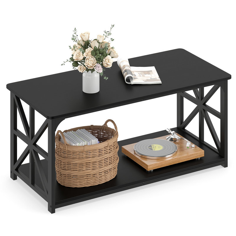 Coffee Table with Storage, Black