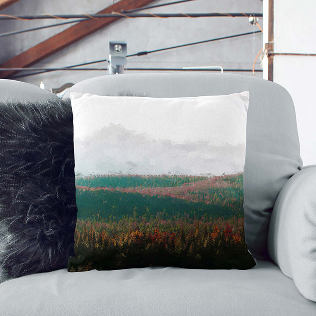 Fir Tree Forest Abstract Art Cushion with Filling