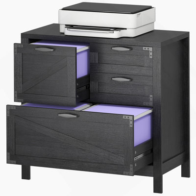 Farmhouse File Cabinet with 4 Drawers Lateral Filing Cabinet