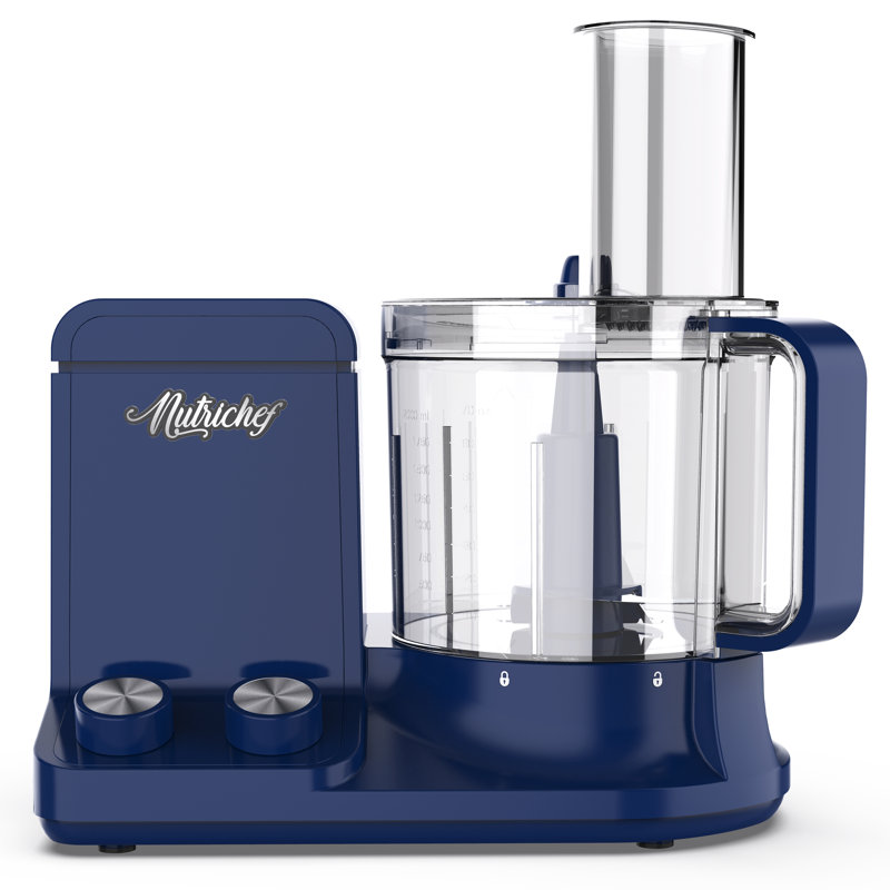NutriChef 12-Cup Multifunction Food Processor, Blue
