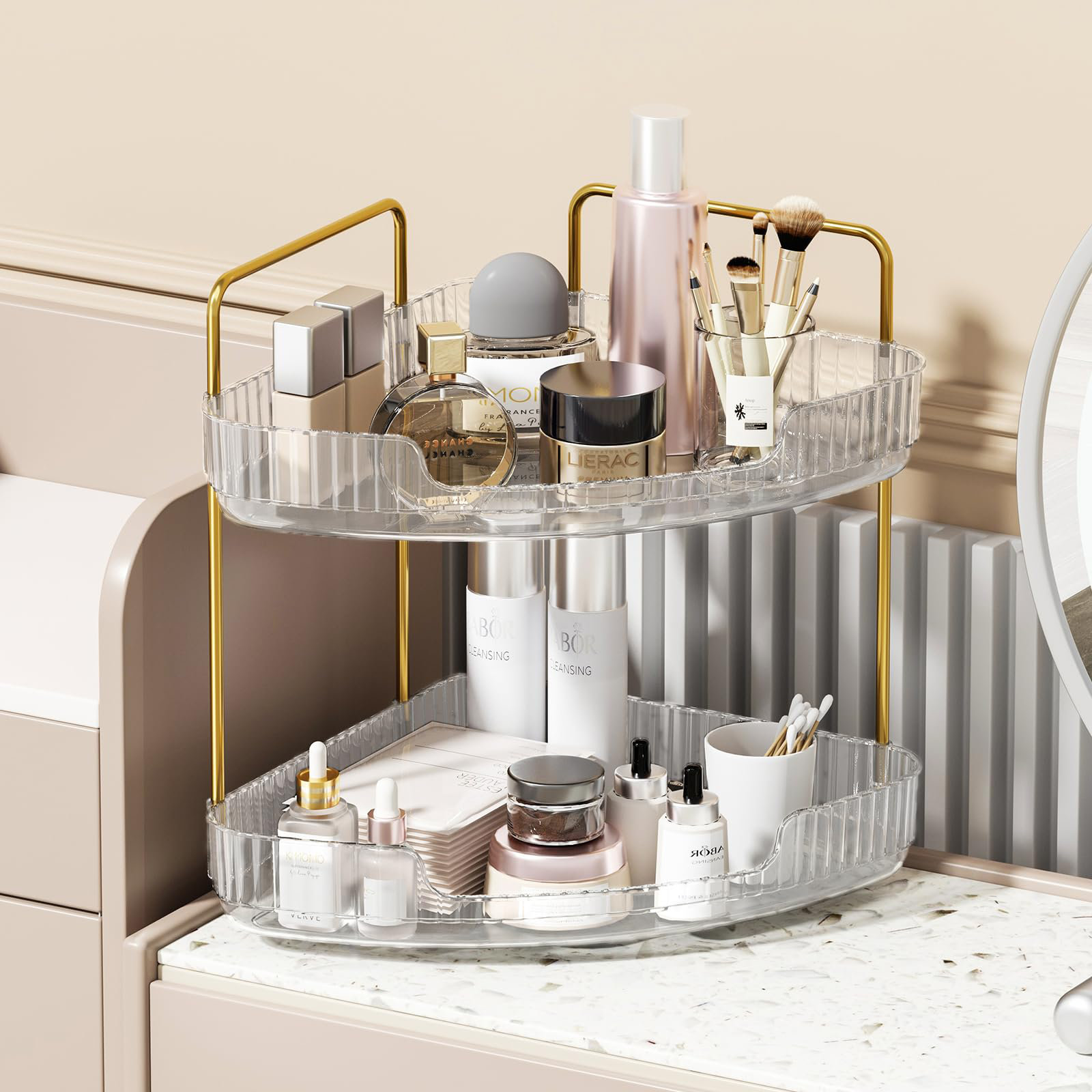 Mercer41 Corner Bathroom Counter Organizer Skincare Organizer Perfume Organizer Bathroom Sink ...