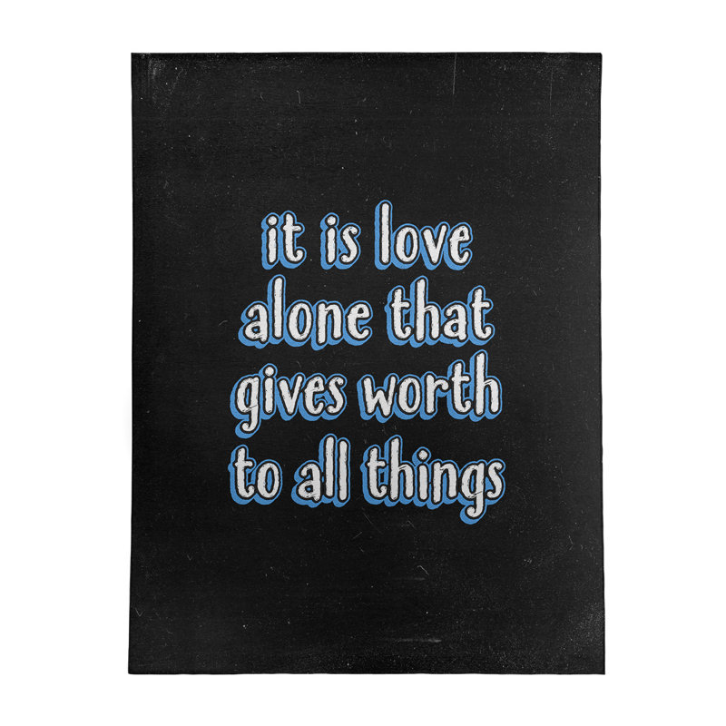 Tapis en polyester tableau noir style "love, Rectangle 5 pi x 7 pi