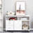 Mobile Printer Stand With Caster Wheels, Home Office Cabinet Organizer With 2 Locking Brakes And Drawer