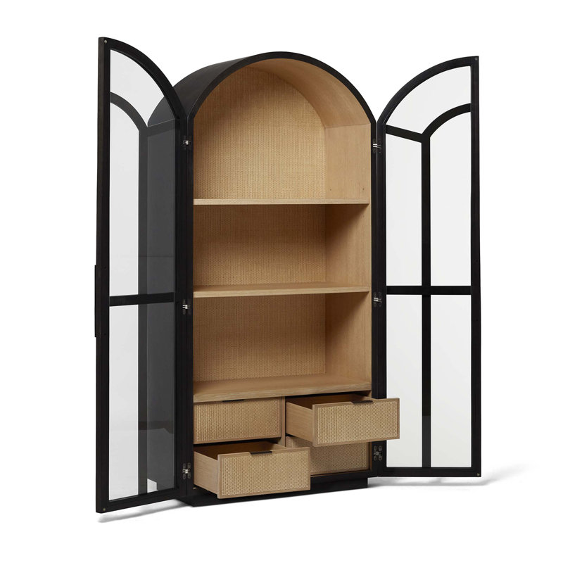 Claudine China Cabinet, Coffee/Husk/Classic Bronze