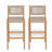 Jaxxon Patio 30.5" Seat Height Acacia Wood Bar Stools With Woven Rope