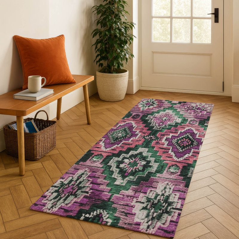 Premium Machine Washable Farolt AMF1891 Aztec Rug, Runner 2'3" x 7'6"