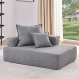 Lounge Frame for Oversized U Shaped Sectional Sofa, Luxury Boucle Floor Couch, Convertible Sleeper