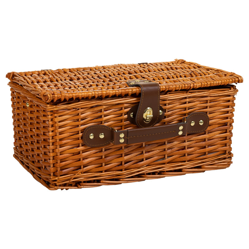 BROWN PICNIC BASKET 4 SERVES, Brown