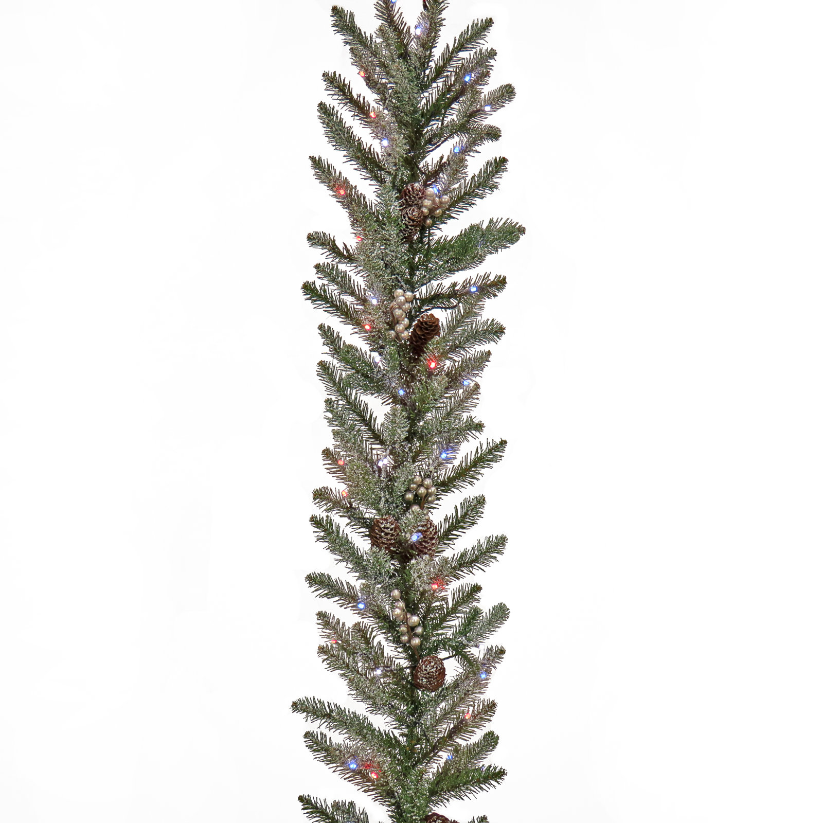 108" Frosted Pre-Lit Twinkly Spruce Garland