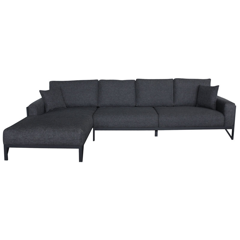Canapé modulaire 2 pièces rembourré, Mélange de polyester gris foncé