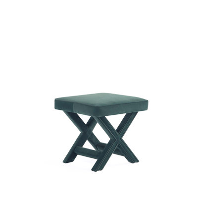 Abigail 20" Velvet Upholstered Solid Wood Ottoman by Manhattan Comfort