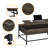 Wood And Metal Coffee Table With Lift Top In Brown