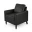 Fauteuil club avec sièges - Design moderne, s'adapte aux petits espaces, siège en microfibre au fini noir mat et matériau d'apparence discrète