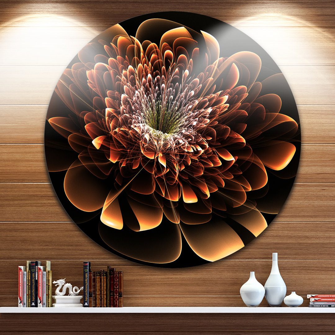 " Brown Fractal Flower " East Urban Home 