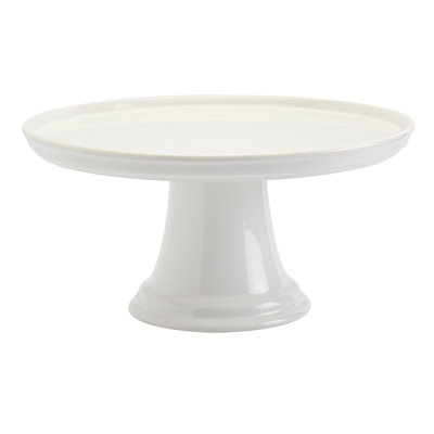 Denmark Tools for Cooks 11.5in Round Stoneware Cake Plate with White Bistro