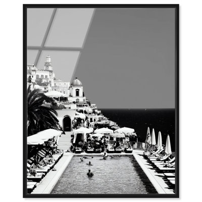 "Coast Resort", reproduction d'art acrylique encadrée par Notoriart, cadre noir, 30 x 36