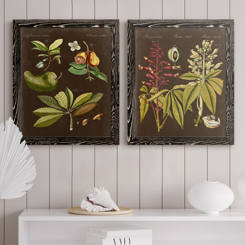«Breadfruit On Suede», ensemble de 2 reproductions d'art graphique encadrées, H 20 po x l 17 po x P 1 po, Pas de tapis
