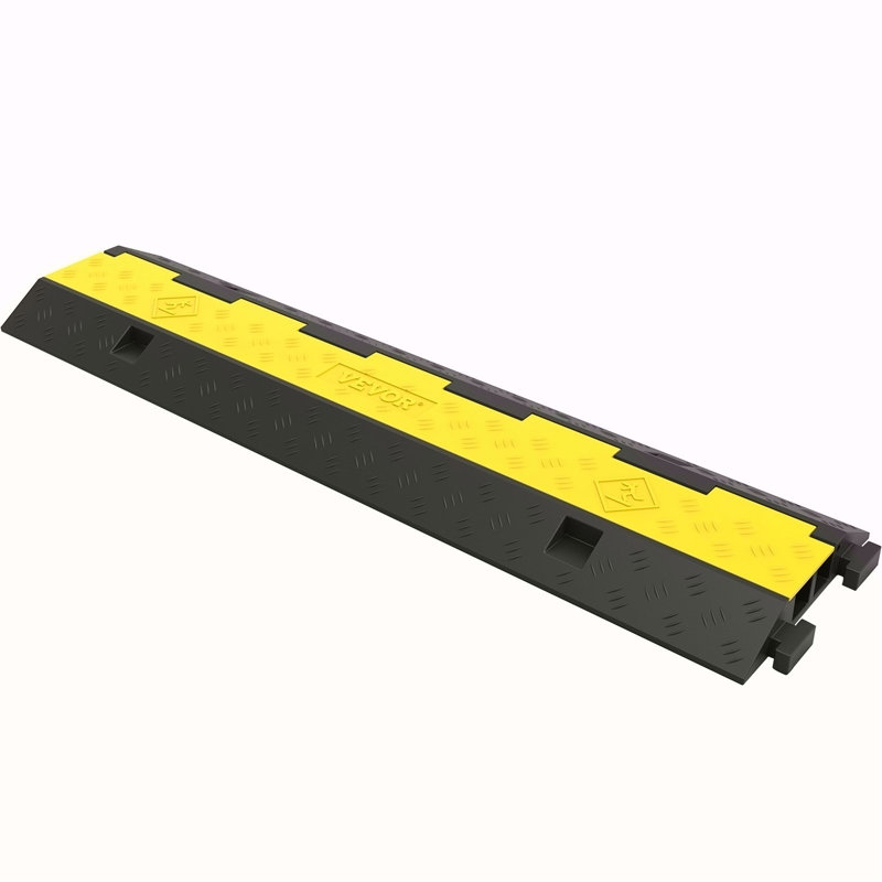 Rampe de protection de câble, 5 paquets de 2 canaux à bosse de vitesse, capacité de charge modulaire en caoutchouc de 11 000 lb, protection de câble en caoutchouc