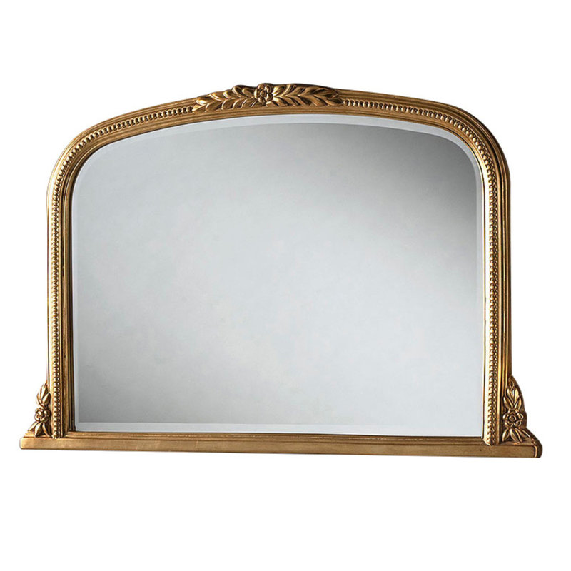 Arched Beaded Kalmar Overmantle Mirror, Gold