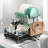 2-tier metal dish drying rack, no installation required Sturdy dish rack for kitchen countertops with draining board Multifunctional storage and draining unit