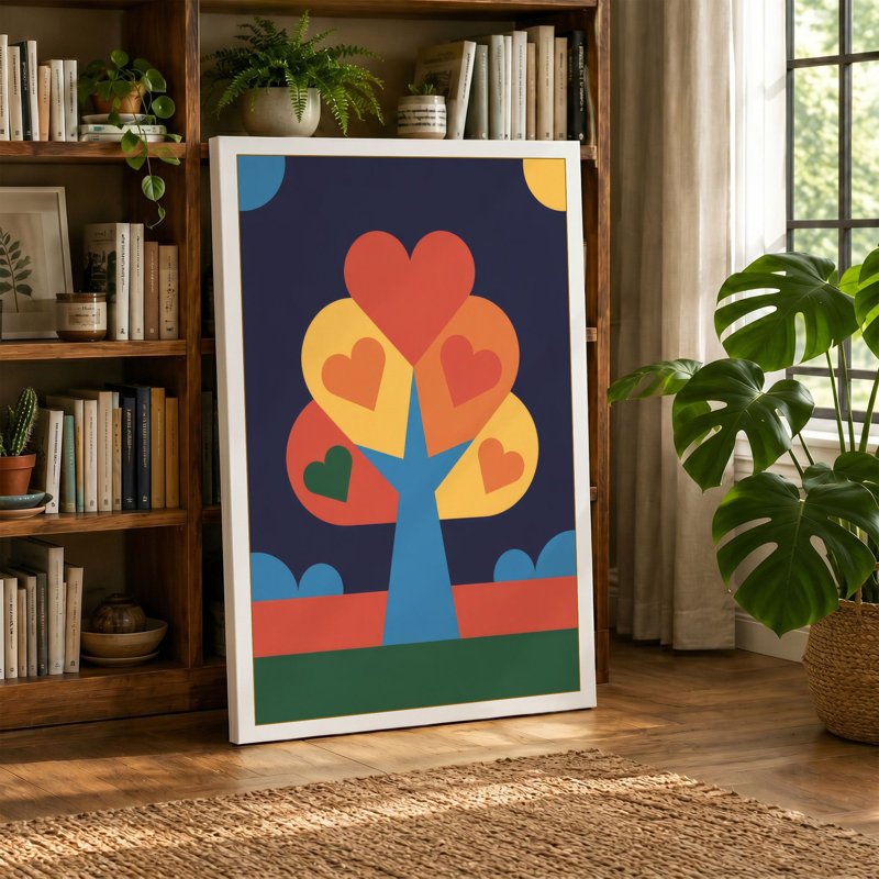 Heart Tree Modern - Wrapped Canvas, 24x16 - 61.0 x 40.6 cm, White Border