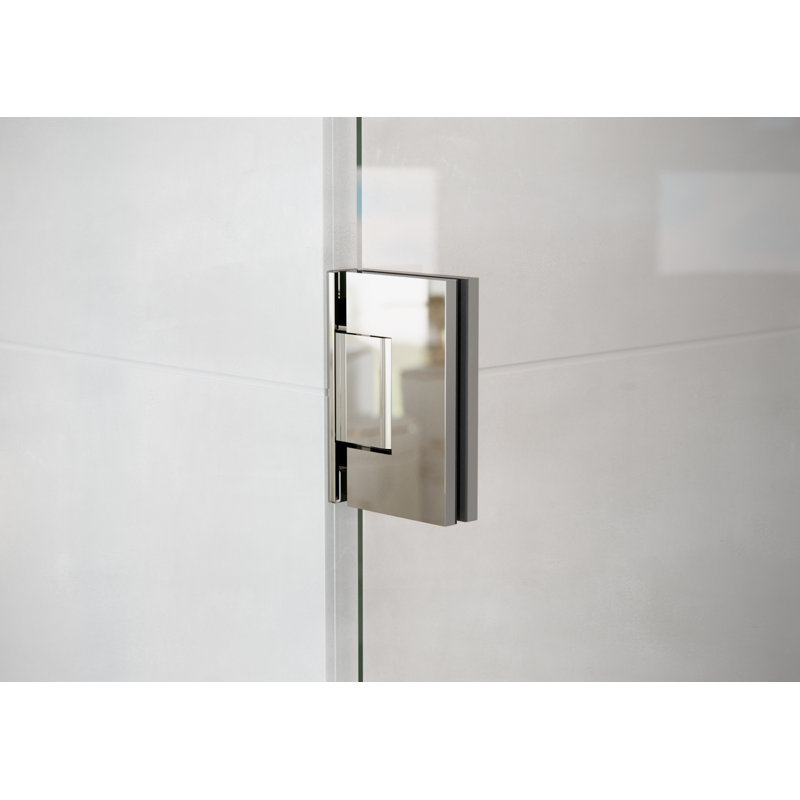 Albedo 26 in. x 78 in. Fully Frameless Hinge Shower Door, Polished Nickel