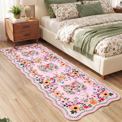 Tapis décoratif en forme d'éventail à motif animal lavable, doux, antidérapant et pliable Tapis d'intérieur pour chambres à coucher, salons, entrées, salles de jeux et chambres d'enfants