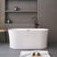 59 po X 31,5 po Baignoire de trempage autoportante en acrylique blanc brillant