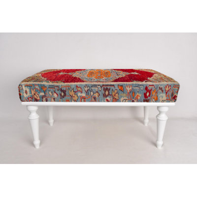 Medallion Bench, Sitting Bench, Ottoman Bench, Upholstered Bench, Turkish Rug Bench, Kilim Bench, Home Decor Bench, Handmade Bench