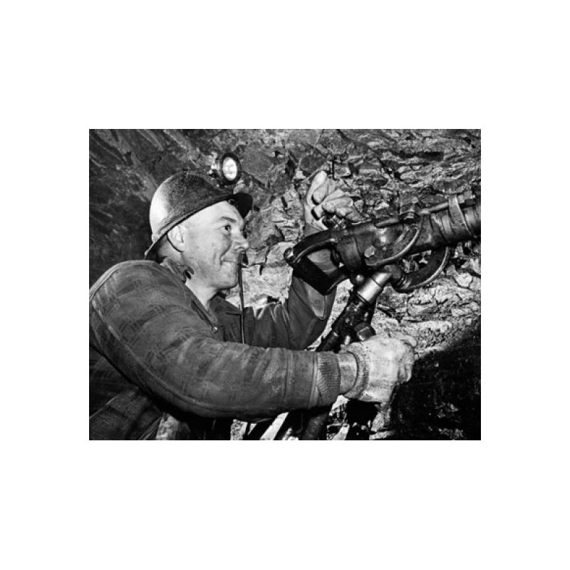 Miner utilisant un Jackhammer, reproduction d'affiche (24 x 36)