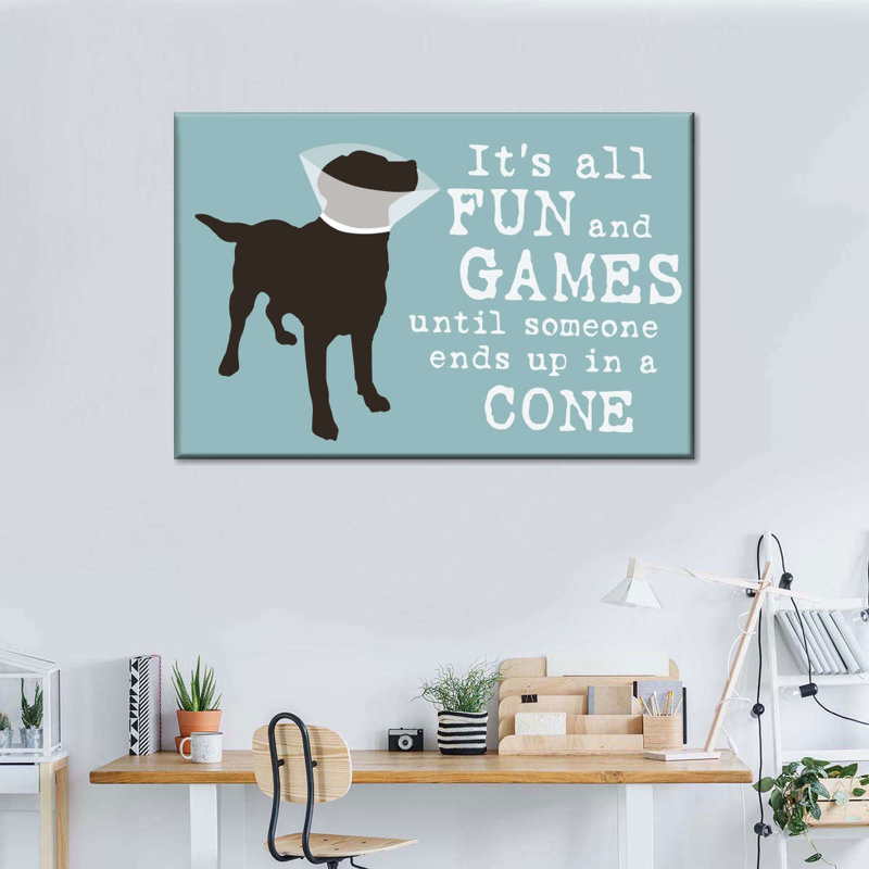 «Crude Humor Dog Cone», reproduction sur toile, H 8 po x l 12 po x P 1 po