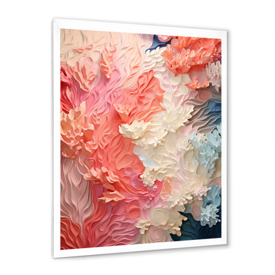 «Pink and White Coastal Coral Collage - Coastal Coral Under Water, reproduction d'art sur toile