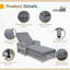 Chaise longue d'extérieur en osier inclinable avec coussins moelleux amovibles Abdel-789597570-789116185