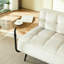 Ensemble moderne de 137 cm en velours beige avec table d'appoint pivotante à 360°, banc et design d'espace pour chambre d'appartement.