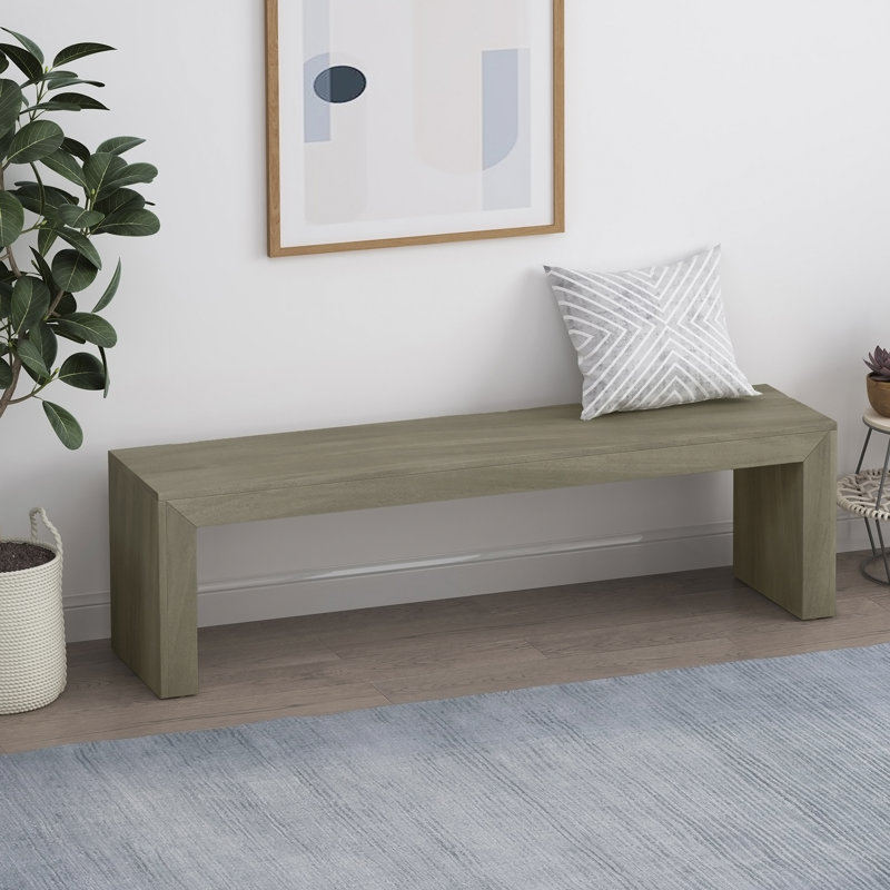 Banc de salle à manger en bois d'acacia, gris et taupe