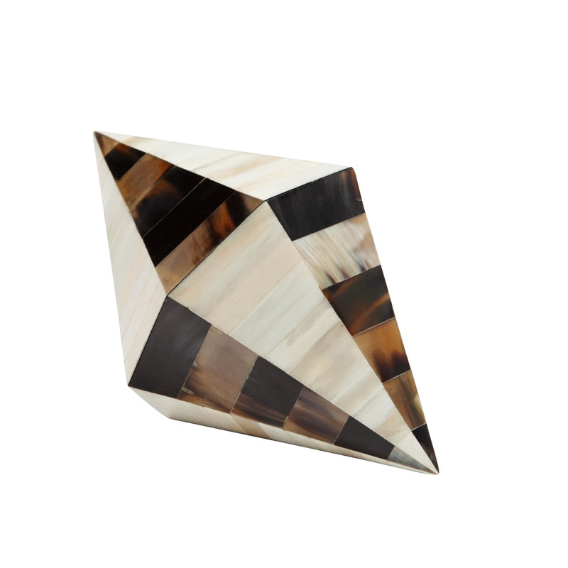 Triangle Cone Box-Brown Horn/White Bone
