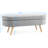 Oval Storage Bench In Grey, 43.5"X16"X16", With Explicit Rubber Wood Legs - Footstool And Seat 43.5"X16"X16" Grey Obvious-699728110
