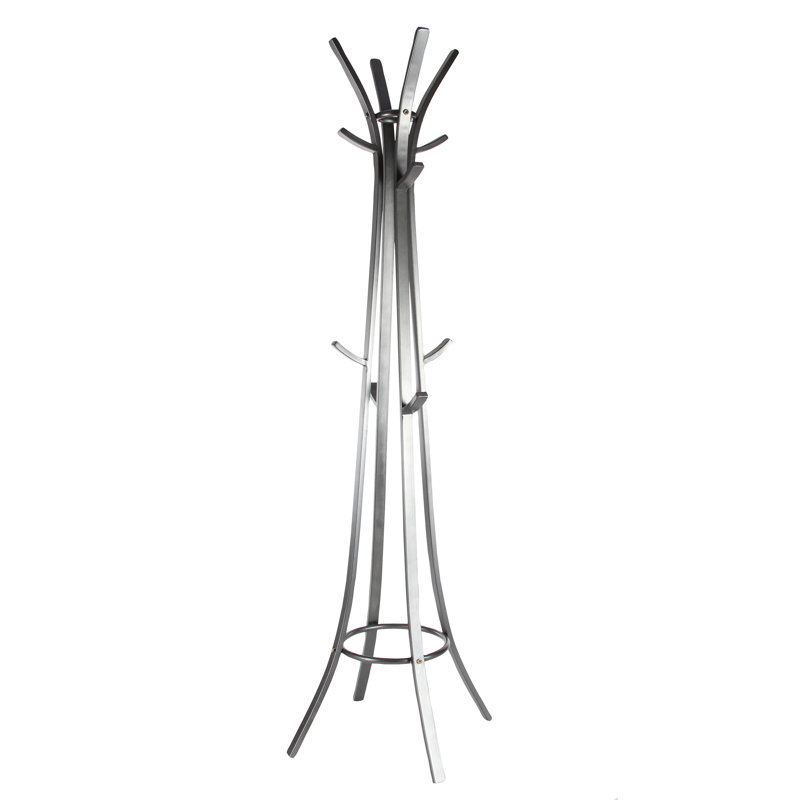 Dark Gray Metal Coat Rack with Umbrella Stand