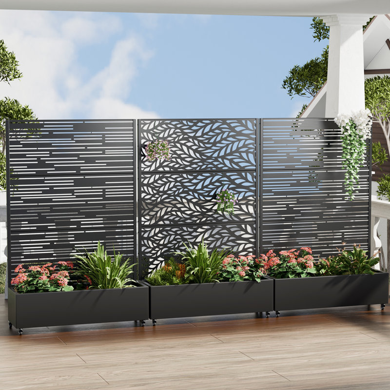 Lit de jardin surélevé en métal avec treillis H 72 po x l 141 po x P 16 po