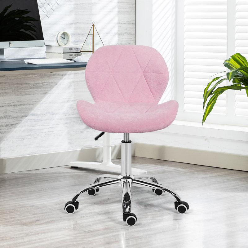 17 Stories Natala Fabric Office Chair with Headrest, Pink